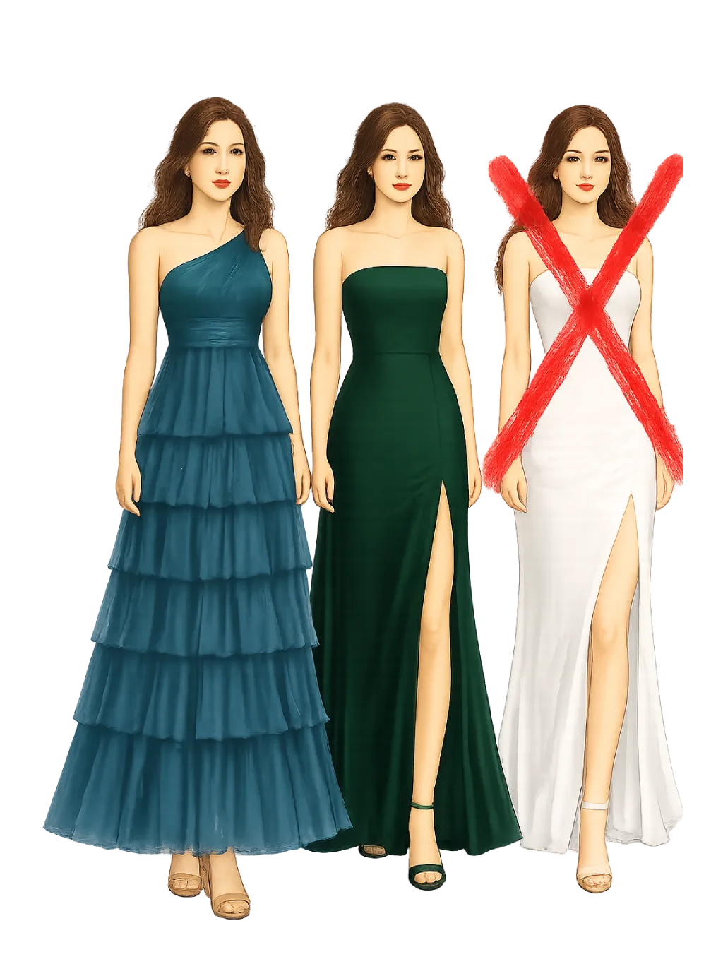 Woman in formal long evening dress